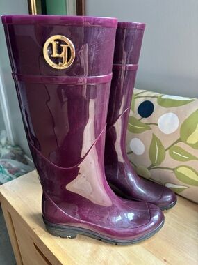 LJ Women's Tall Waterproof Rain Boots in Plum